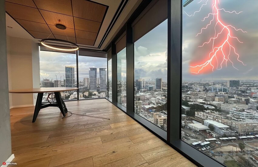 משרד להשכרה במגדלי הארבעה עם נוף עוצר נשימה