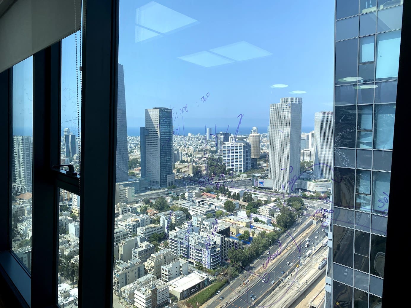 נוף מהמשרד לכל תל אביב
