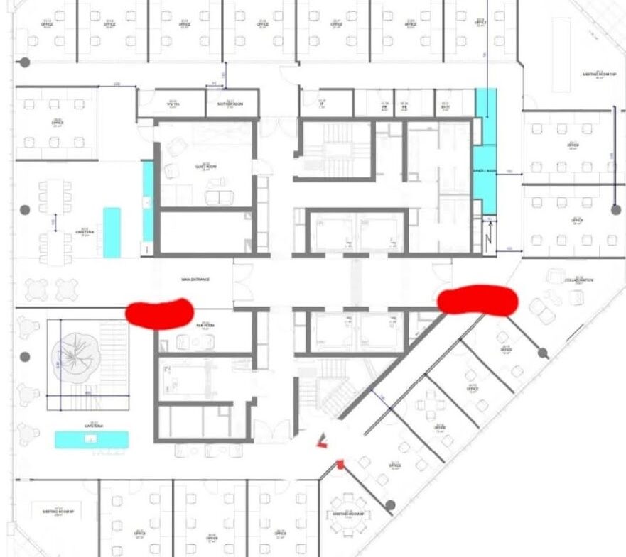 תכנית חלוקה של הקומה/ משרד