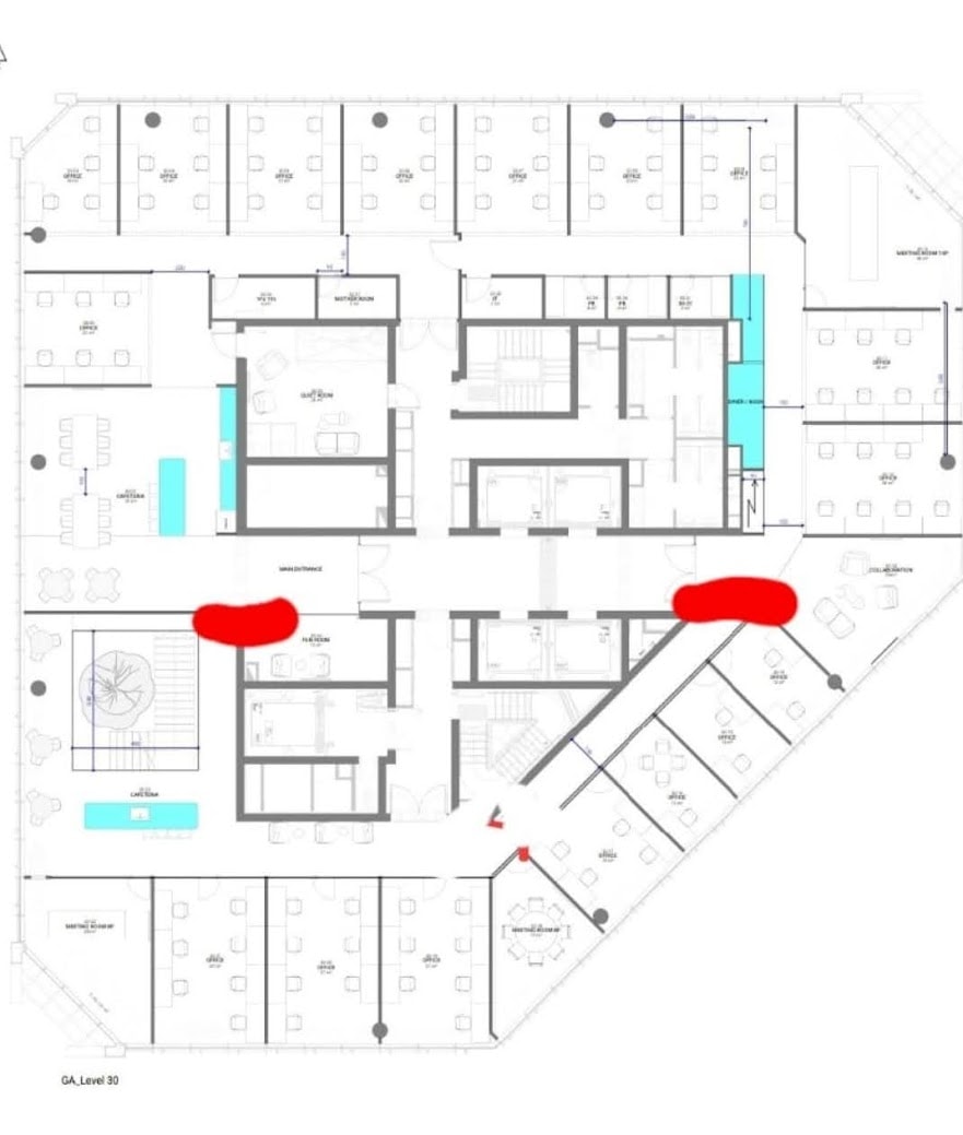 תכנית חלוקה של הקומה/ משרד